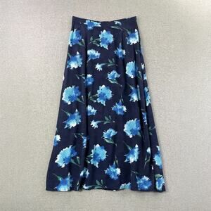 Vintage Inclinations Maxi Skirt 6P Blue Floral High Waist Fairy Cottage Y2K 90s
